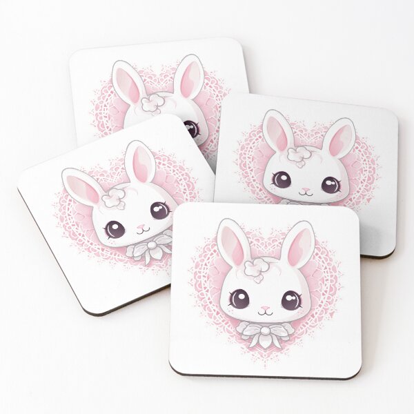 Item preview, cute kawaii white bunny rabbit designed and sold by Narukuku.