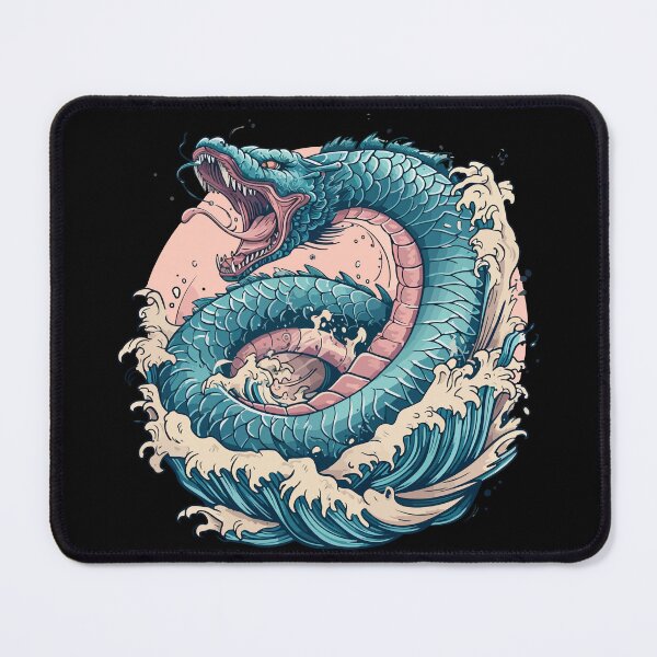 Item preview, Blue japanese dragon sea serpent designed and sold by TheRealmWithin.