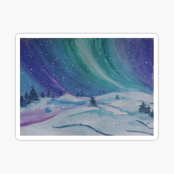 Item preview, aurora borealis on snow designed and sold by clayreparisshop.