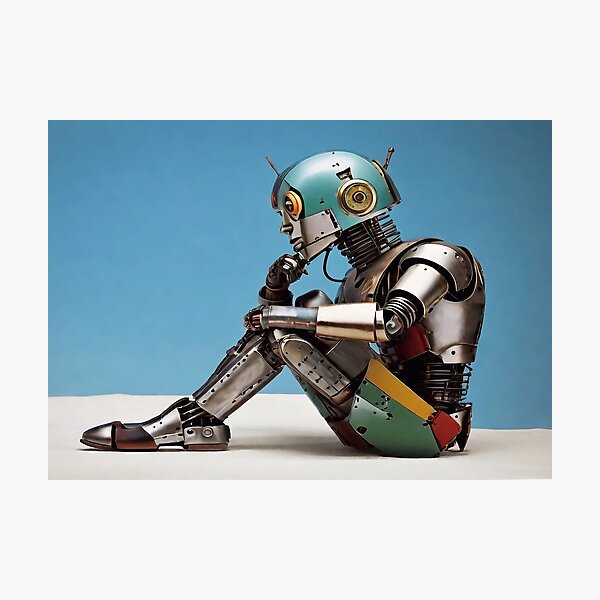 Item preview, Robot thinking designed and sold by M-Y-A-R-T-.