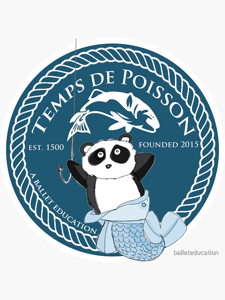 Thumbnail 3 of 3, Sticker, Temps de Poisson designed and sold by balleteducation.