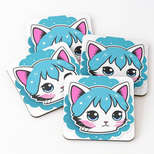 Item preview, Cute anime cat stickers designed and sold by Flowerslaps.