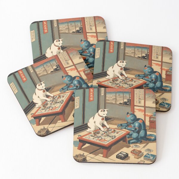 Item preview, Cat + Robot (game night) designed and sold by BoxcarDesigns.