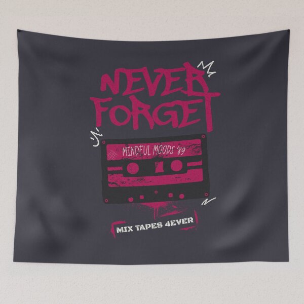 Item preview, Never Forget - Retro Mixtape Nostalgia (Red) designed and sold by Sir Meow Meow.