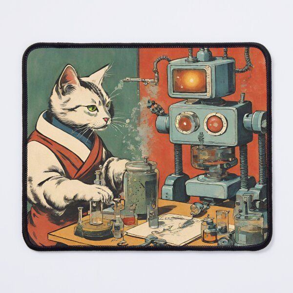 Item preview, Cat + Robot (SCIENCE PT.3) designed and sold by BoxcarDesigns.