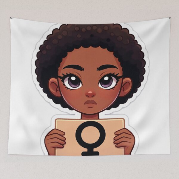 Item preview, Empowerment in Action: Young Black Woman Protesting with Passion designed and sold by JGatz.