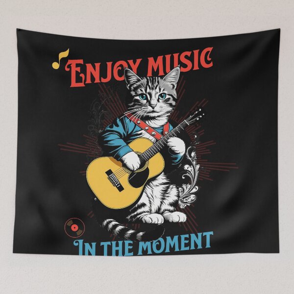 Item preview, Classical Guitar: Cat Serenade in Vintage Style designed and sold by Artedig.