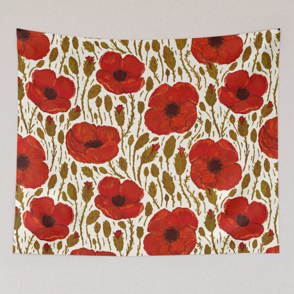 Item preview, Red Poppy Flowers: Large Floral Pattern - Bloomcore designed and sold by rnmarts.