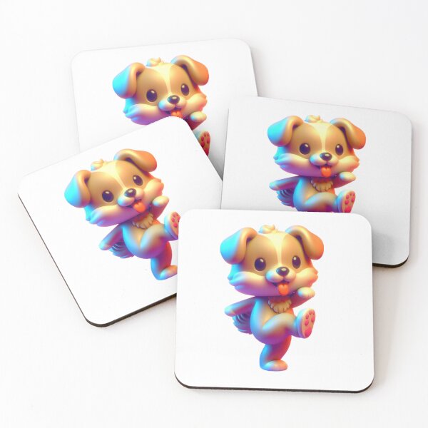 Item preview, Dancing 3D Cute Dog, Vibrant 3D Adorable Dog, A Colorful Kawaii Dog while Dancing designed and sold by SnuggleSafari.