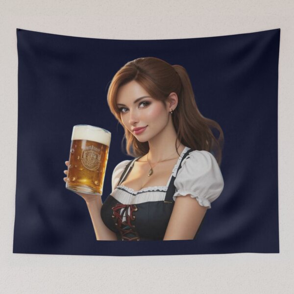 Item preview, Oktoberfest beautiful girl with beer stein designed and sold by JackFreestone.