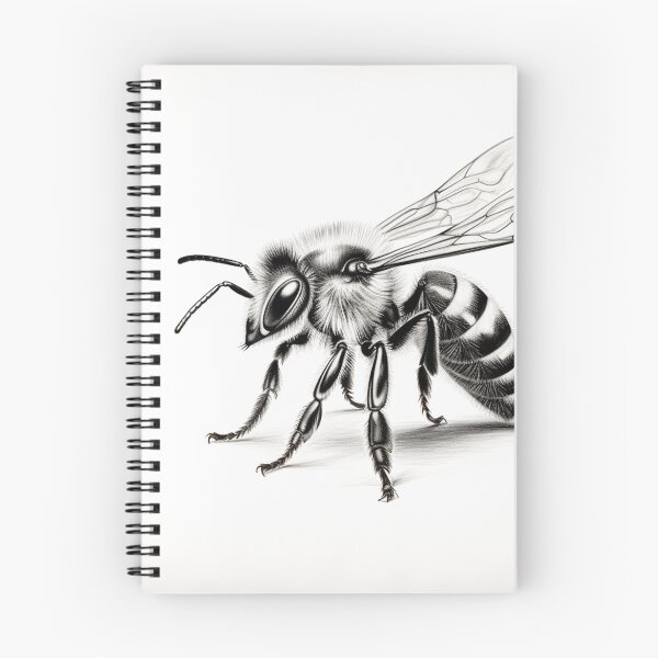 Item preview, Black and white Bee pencil drawing designed and sold by Pencil-Art.