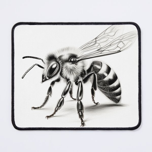 Item preview, Black and white Bee pencil drawing designed and sold by Pencil-Art.