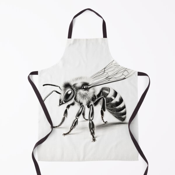 Item preview, Black and white Bee pencil drawing designed and sold by Pencil-Art.