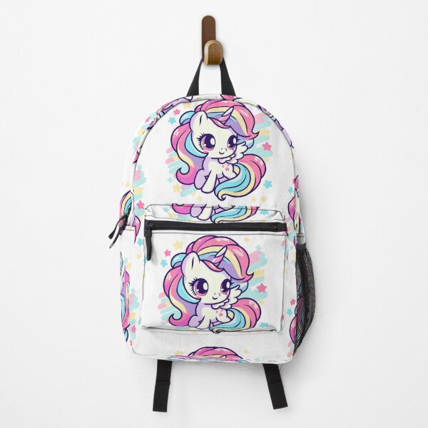 Item preview, Cute little pony with rainbow hair on a colored background designed and sold by hellolen.