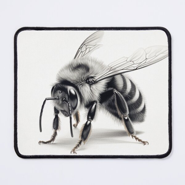 Item preview, Black and white Bee pencil drawing designed and sold by Pencil-Art.