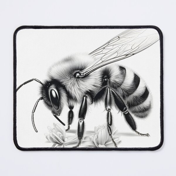 Item preview, Black and white Bee pencil drawing designed and sold by Pencil-Art.