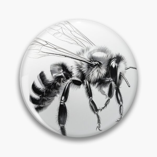 Item preview, Black and white Bee pencil drawing designed and sold by Pencil-Art.