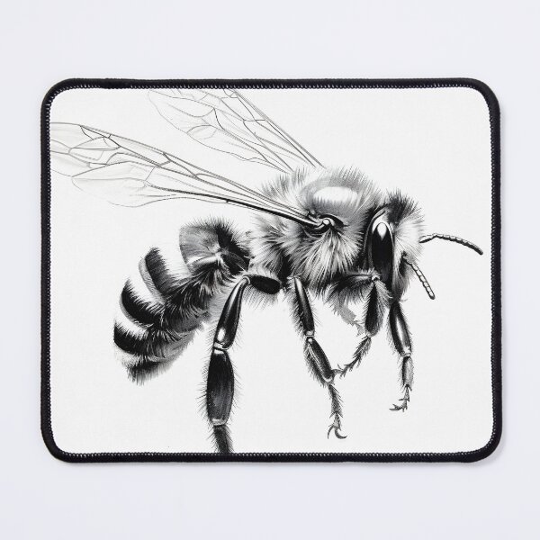 Item preview, Black and white Bee pencil drawing designed and sold by Pencil-Art.