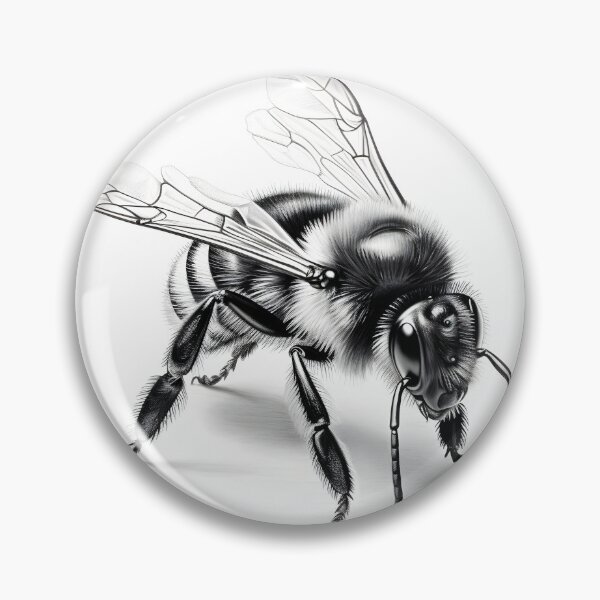 Item preview, Black and white Bee pencil drawing designed and sold by Pencil-Art.