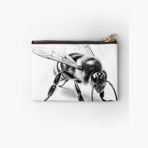 Item preview, Black and white Bee pencil drawing designed and sold by Pencil-Art.
