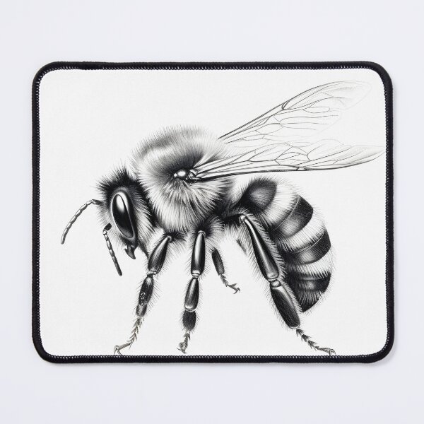 Item preview, Black and white Bee pencil drawing designed and sold by Pencil-Art.