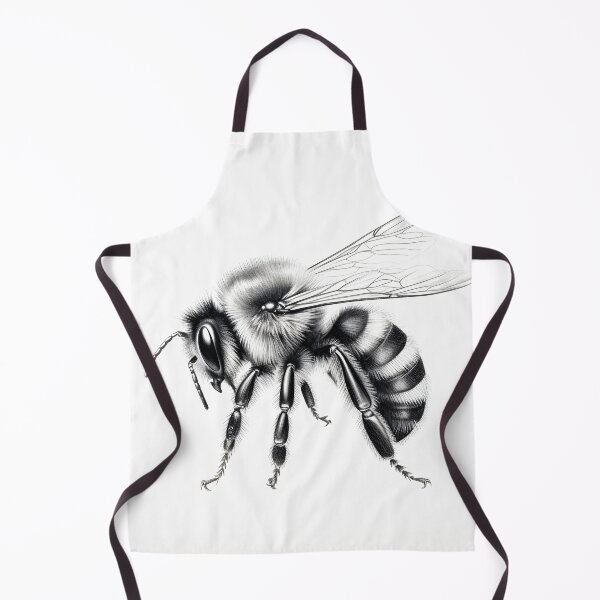 Item preview, Black and white Bee pencil drawing designed and sold by Pencil-Art.