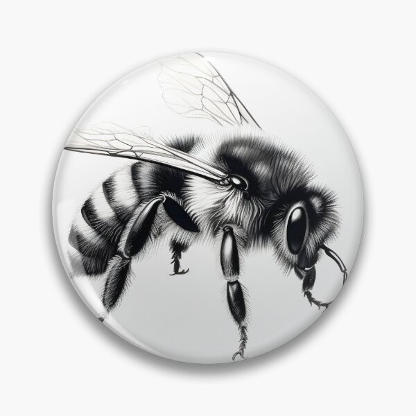 Item preview, Black and white Bee pencil drawing designed and sold by Pencil-Art.