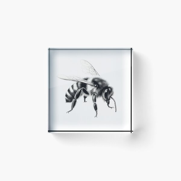 Item preview, Black and white Bee pencil drawing designed and sold by Pencil-Art.