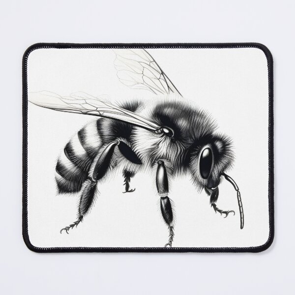 Item preview, Black and white Bee pencil drawing designed and sold by Pencil-Art.