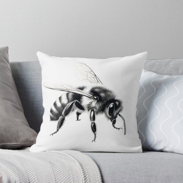 Item preview, Black and white Bee pencil drawing designed and sold by Pencil-Art.