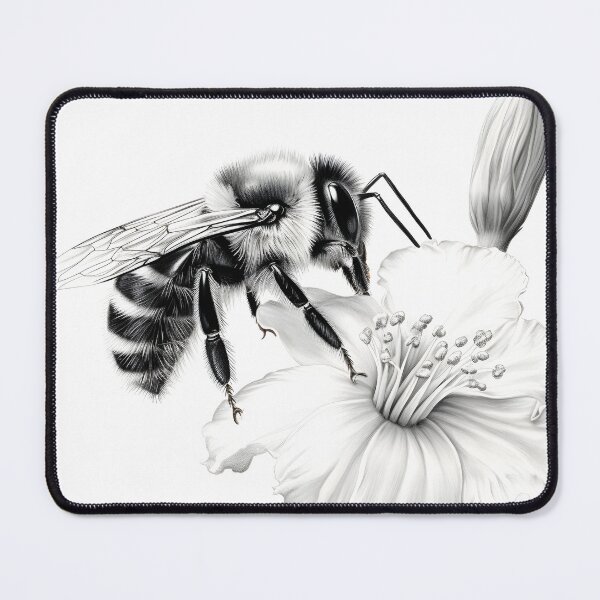 Item preview, Black and white Bee pencil drawing designed and sold by Pencil-Art.