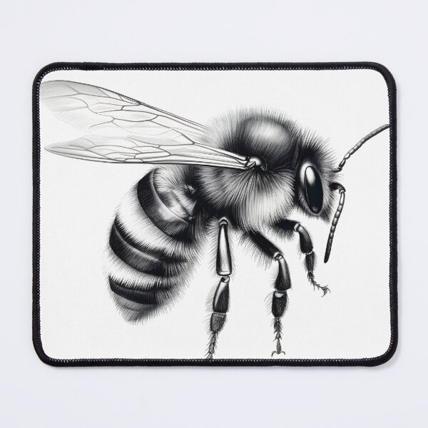 Item preview, Black and white Bee pencil drawing designed and sold by Pencil-Art.