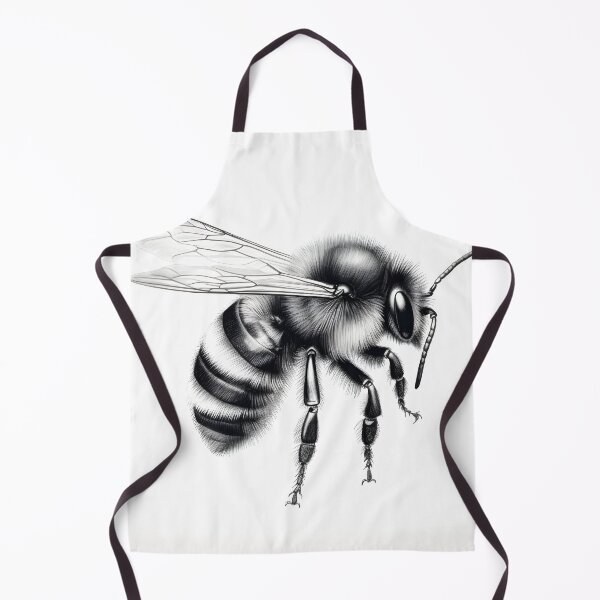 Item preview, Black and white Bee pencil drawing designed and sold by Pencil-Art.