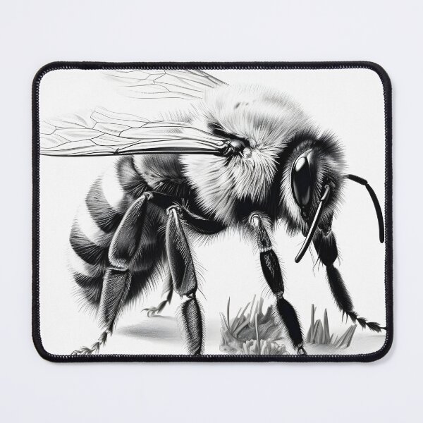 Item preview, Black and white Bee pencil drawing designed and sold by Pencil-Art.