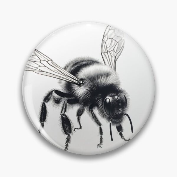 Item preview, Black and white Bee pencil drawing designed and sold by Pencil-Art.