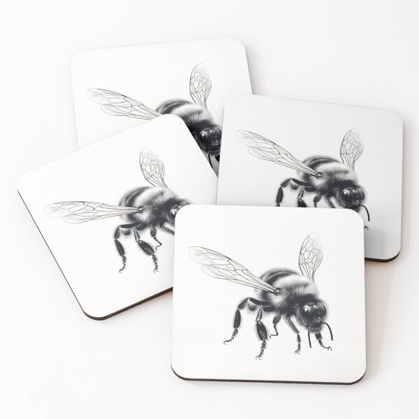 Item preview, Black and white Bee pencil drawing designed and sold by Pencil-Art.