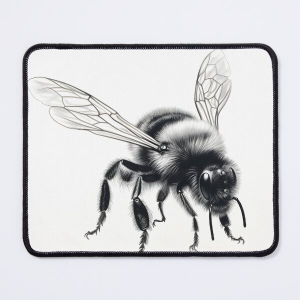Item preview, Black and white Bee pencil drawing designed and sold by Pencil-Art.