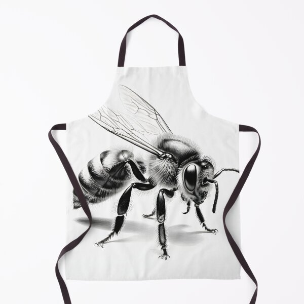 Item preview, Black and white Bee pencil drawing designed and sold by Pencil-Art.
