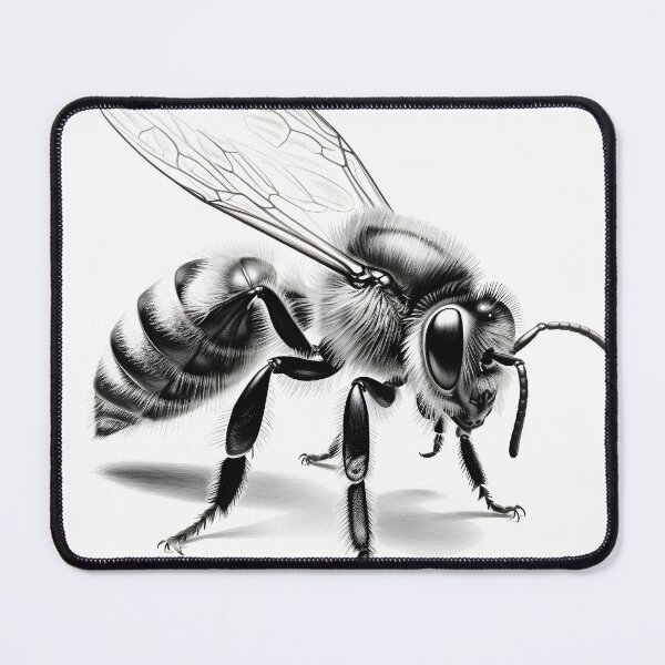 Item preview, Black and white Bee pencil drawing designed and sold by Pencil-Art.