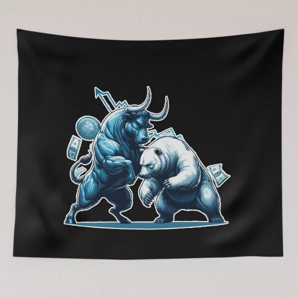 Item preview, Finance Bull Bear Fight Wall Street Gift designed and sold by Pineapple-Tree.