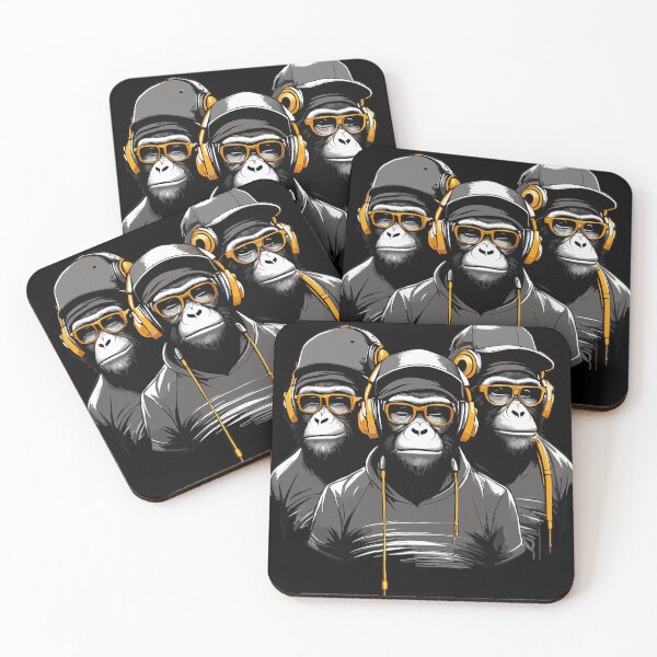 Item preview, Ape Squad - Cool monkey trio with sunglasses designed and sold by beDiceDesigns.