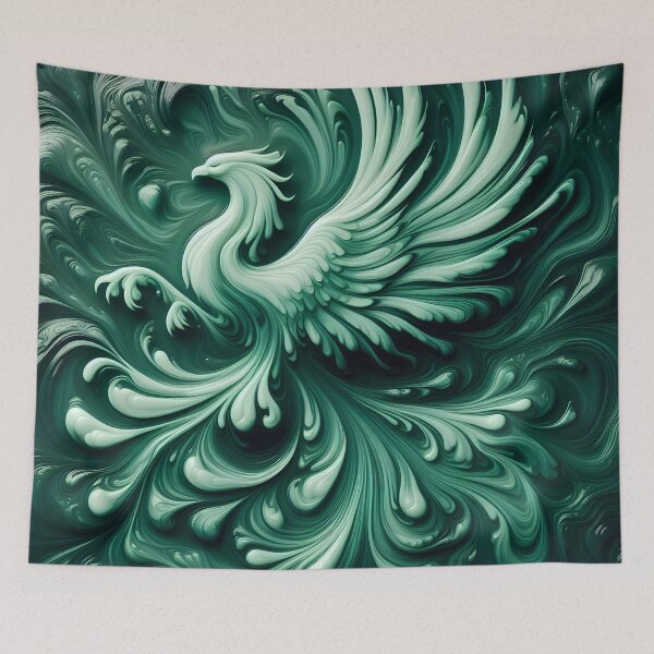 Item preview, Emerald Phoenix: Fluid Elegance designed and sold by AI-Only Creations.