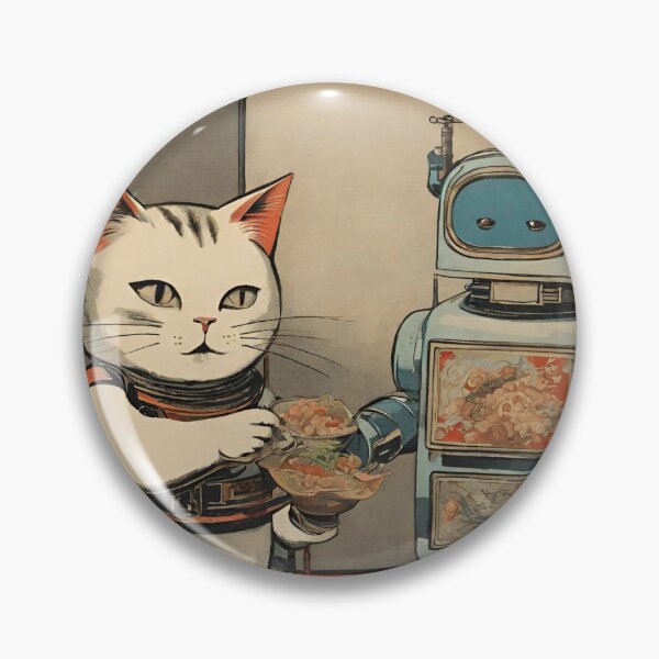 Item preview, Cat + Robot (feast) designed and sold by BoxcarDesigns.