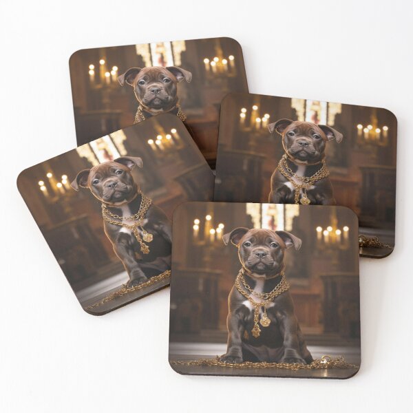 Item preview, Staffy With Gold designed and sold by Nocturne  Paws.