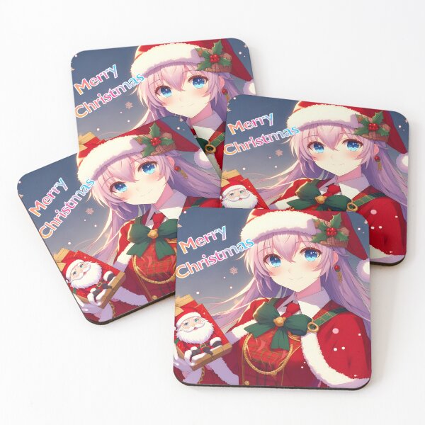 Item preview, Cute Anime girl wishing Merry Christmas - 4 designed and sold by StellaArtz.