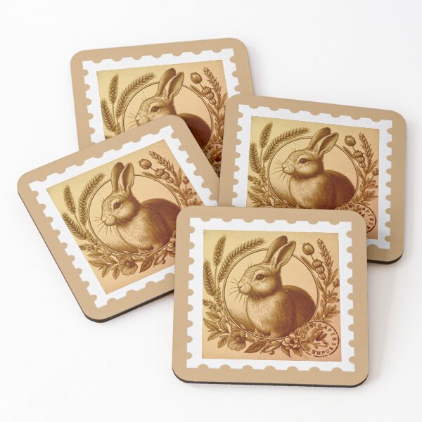 Item preview, vintage rabbit stamp designed and sold by sadieillust.