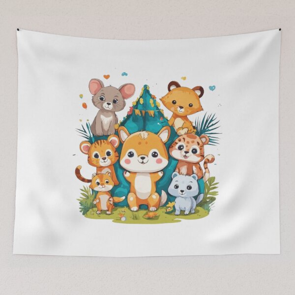Item preview, Whimsical Menagerie: Playful, Colorful, Cute Animal Design designed and sold by SSulatul101.