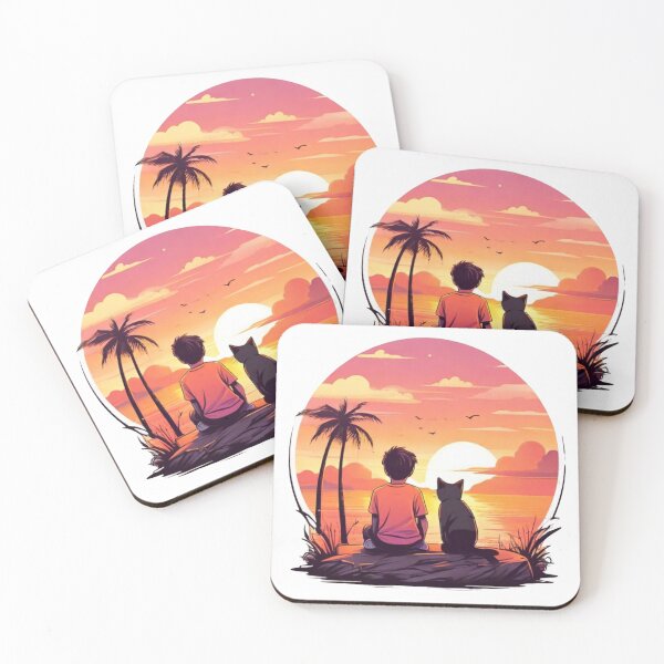 Item preview, Boy And Cat Sunset designed and sold by Krieghorn.