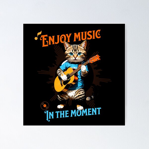 Item preview, Night Serenade: Cat in Retro Futuristic Style designed and sold by Artedig.