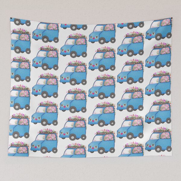 Item preview, Joyful Blue Flower Van Delivery designed and sold by MigWhimsy.